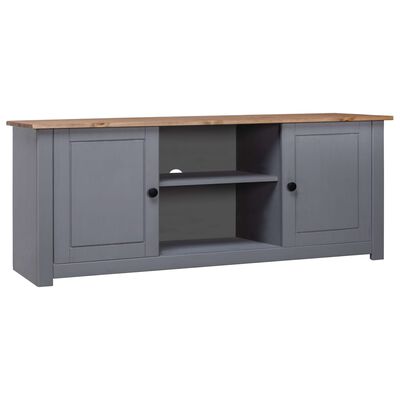 vidaXL TV Stand Gray 47.2"x15.7"x19.7" Solid Pine Wood Panama Range