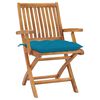 vidaXL Patio Chair Set of 8 Light blue cushions, natural wood