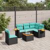 vidaXL 6 Piece Patio Sofa Set with Cushions Black Poly Rattan (US only)