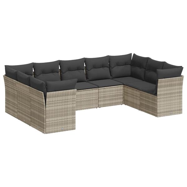 vidaXL Garden Sofa Set Light grey, Dark grey