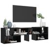 vidaXL TV Cabinet High gloss black Engineered wood Large Extendable