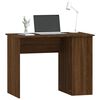 vidaXL Desk Brown Oak Engineered Wood Medium Desk Rectangular Modern