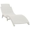 vidaXL Sun Lounger Set of 2 White Solid acacia wood One Size Foldable