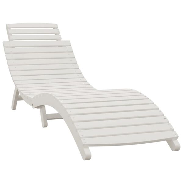 vidaXL Sun Lounger Set of 2 White Solid acacia wood One Size Foldable