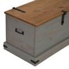 vidaXL Storage Chest Grey Solid pine wood, metal Medium Storage Chest