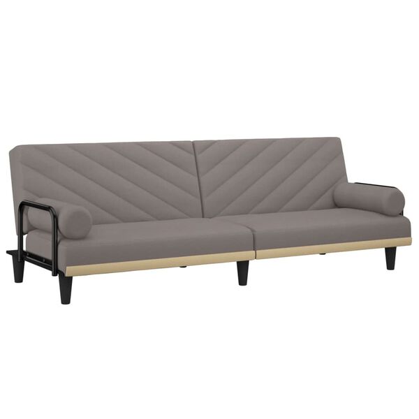 vidaXL Sofa Bed Taupe Plywood Large