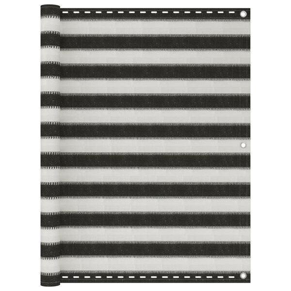 vidaXL Balcony Screen HDPE 47.2x196.9" Anthracite and White