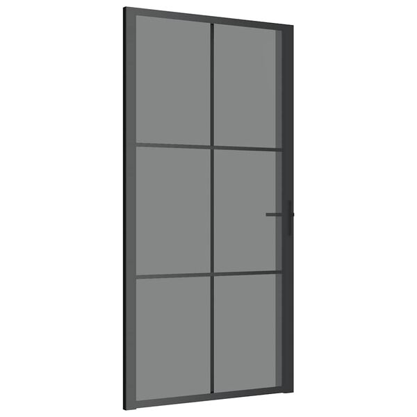 vidaXL Interior Door 40.4"x79.3" Black ESG Glass and Aluminum