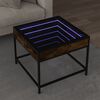 vidaXL Coffee Table Smoked Oak Engineered Wood, Glass, Metal Small
