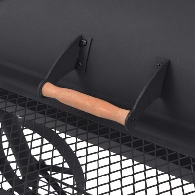 vidaXL BBQ Charcoal Smoker with Bottom Shelf Black Heavy XXL