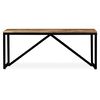 vidaXL Bench Wood with Black Legs Solid Mango Wood, Steel Medium Durable