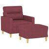 vidaXL Sofa Chair with Footstool Wine Red 23.6" Fabric
