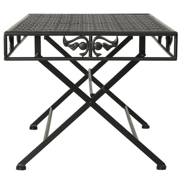 vidaXL Coffee Table Black Metal Medium Foldable Coffee Table