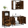 vidaXL Bathroom Furniture Set Smoked oak Engineered wood, metal, glass