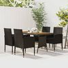 vidaXL Outdoor Dining Set Black PE Rattan, Steel, Solid Acacia Wood