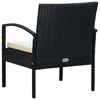 vidaXL Garden Chair Poly rattan color: Black, Cushion color: Cream white