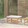 vidaXL Garden Footstool Light Gray Bamboo Medium Modular