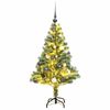 vidaXL Artificial Christmas Tree 150 LEDs&Ball Set&Flocked Snow 47.2"
