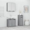 vidaXL Bathroom Furniture Set Grey sonoma Engineered wood, glass Large