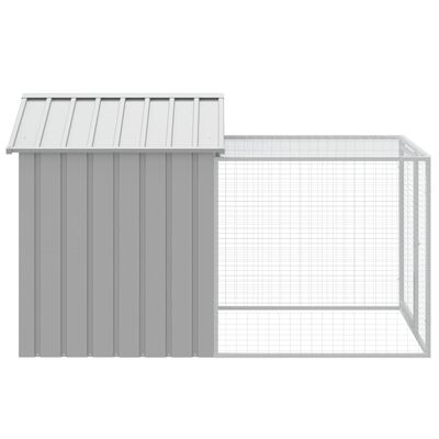 vidaXL Chicken Cage with Run Light Gray 46.1"x79.1"x48.4" Galvanized Steel