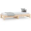 vidaXL Day Bed Natural Wood Solid Pine Wood 2x Extendable Day Bed