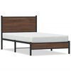 vidaXL Bed Frame Brown oak Steel, engineered wood King Single Bed Frame