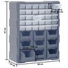 vidaXL Multi-drawer Organizer with 39 Drawers 15"x6.3"x18.5"