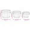 vidaXL Bucket Planter Set Set of 3 Burned Wood Solid Fir Wood