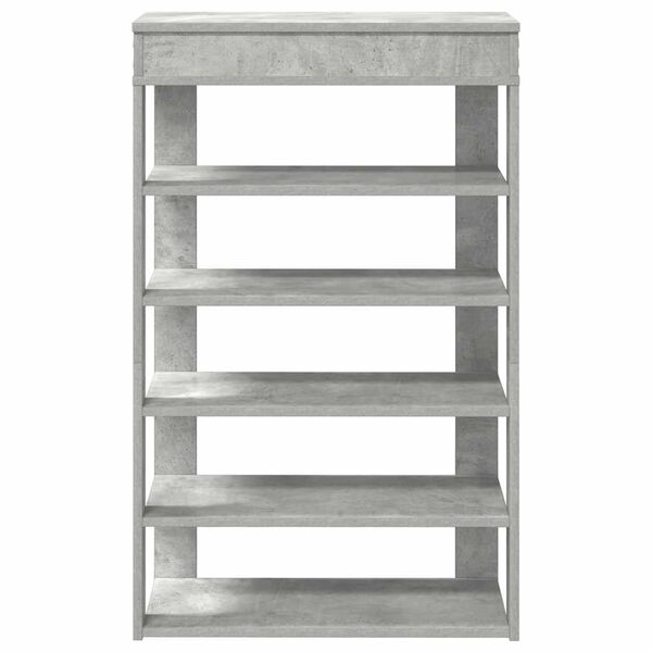 vidaXL Shoe Rack Concrete grey Engineered wood Medium Shoe Rack