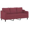 vidaXL 3-seater Sofa With Footstool Wine Red Polyester Standard