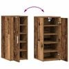 vidaXL Shoe Cabinet Set of 2 Old Wood Engineered Wood Medium