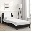 vidaXL Bed Frame Black and white Faux leather and plywood Twin XL