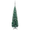 vidaXL Slim Artificial Pre-lit Christmas Tree with Ball Set Green 94.5"
