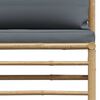 vidaXL Middle Sofa Dark grey Bamboo, Polyester Medium Modular