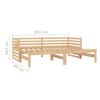 vidaXL Day Bed Natural Wood Solid Pinewood 2x