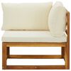 vidaXL Corner Sofa Cream white Solid acacia wood Standard two-seater