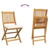 vidaXL Folding Chair 4 pcs White 49 x 57.5 x 92cm Solid Acacia wood