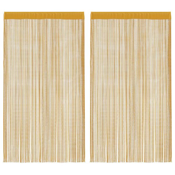 vidaXL String Curtains 2 pcs Gold 55.1x98.4"