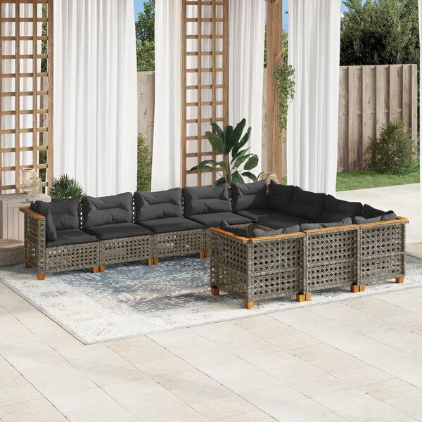 vidaXL Garden Sofa Set Grey