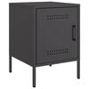 vidaXL Bedside Cabinet Set of 2 Black Steel Medium Adjustable Feet