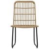 vidaXL Dining Set Oak and black Poly rattan, powder-coated steel, glass