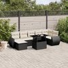 vidaXL Garden Sofa Set Black, Cream