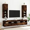 vidaXL TV Cabinet Smoked Oak Engineered wood and glass TV Cabinet