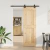 vidaXL Sliding Door with Hardware Set 27.6x82.7" Solid Wood Pine