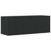 vidaXL Cushion Box Black PE Rattan, Powder-Coated Steel Large