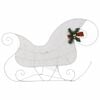 vidaXL Reindeer And Sleigh Christmas Decoration Set of 4 White Mesh, Metal