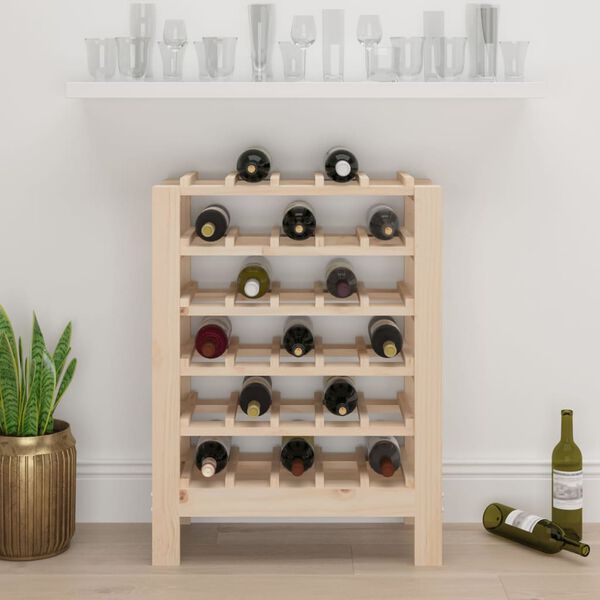 vidaXL Wine Rack 24.2x11.8x32.3" Solid Wood Pine