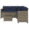 vidaXL Patio Sofa Gray PE rattan L-shape UV-resistant materials