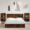 vidaXL Bed Headboard With Cabinet Smoked Oak Engineered Wood 63 in
