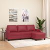 vidaXL 3-Seater Sofa With Footstool Wine Red